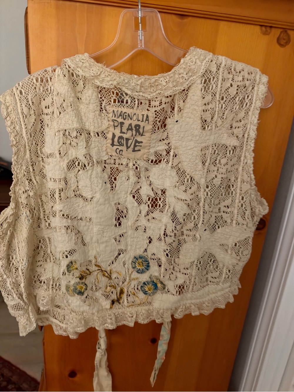 Magnolia Pearl Cream Crochet Embroidered Camisole